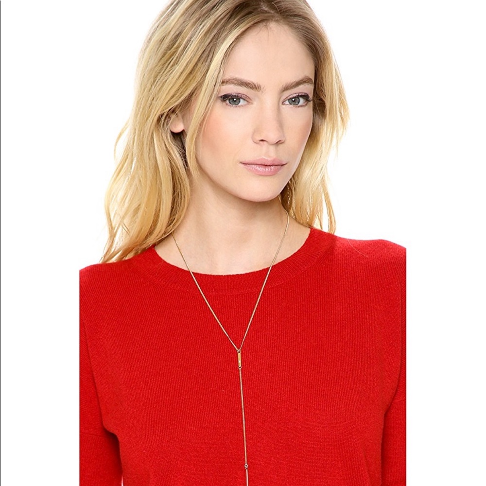 Jennifer Zeuner Double Diamond Lariat Necklace